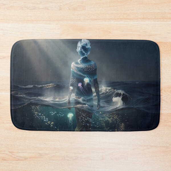 Item preview, Ocean Spirit Double Exposure Surreal Sea Fantasy Artwork designed and sold by DreamyWallVibes.