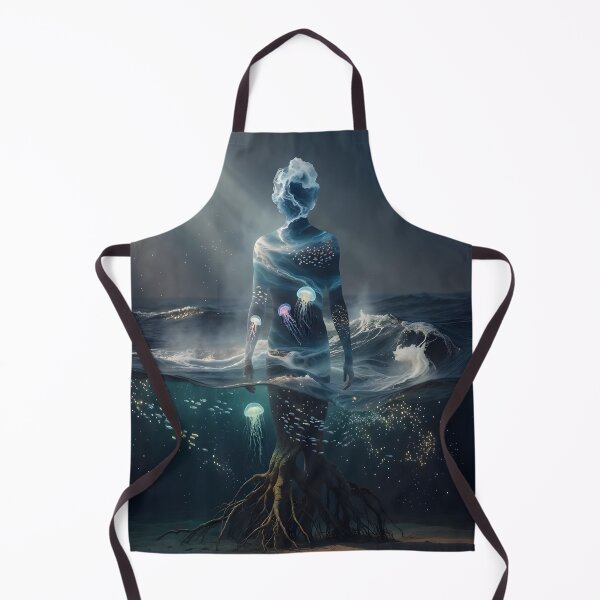 Item preview, Ocean Spirit Double Exposure Surreal Sea Fantasy Artwork designed and sold by DreamyWallVibes.