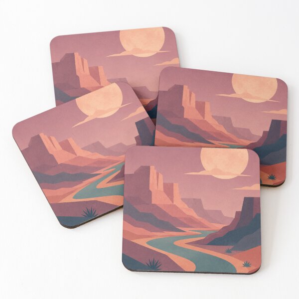 Item preview, Retro Desert Canyon Peach Moon designed and sold by Kurogami13.