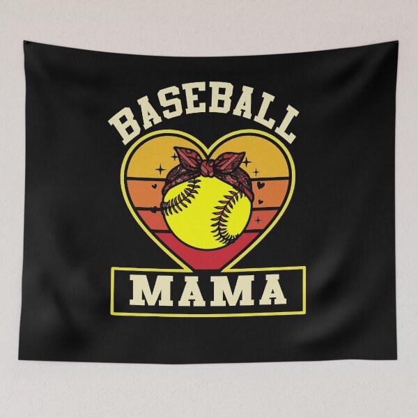 Artikelvorschau, Retro Softball Baseball Mama Herz T-Shirt entworfen und verkauft von KIROSALS.