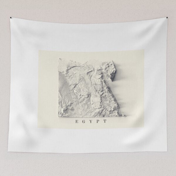Item preview, Egypt Shaded Relief Map 3D digitally rendered designed and sold by ThinkAboutMaps.
