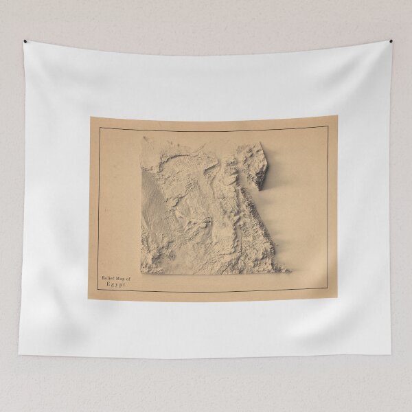 Item preview, Egypt Shaded Relief Map 3D digitally rendered designed and sold by ThinkAboutMaps.