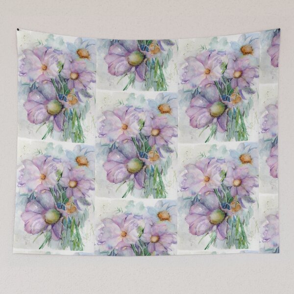 Item preview, Pattern "Watercolor Flowers in the Wind" designed and sold by Liliana  Donato.