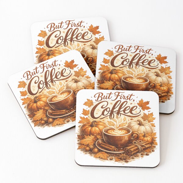 Item preview, But First Coffee - Autumn Pumpkin Spice Latte designed and sold by BrewmarkStudio.