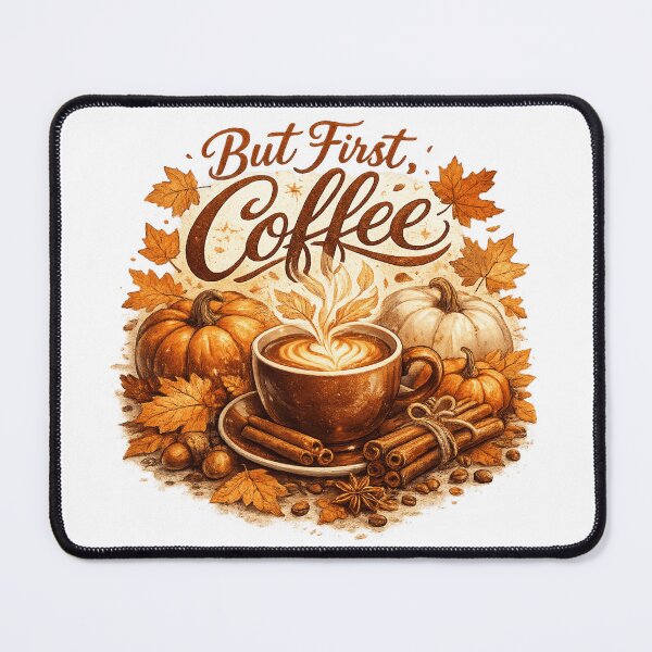 Item preview, But First Coffee - Autumn Pumpkin Spice Latte designed and sold by BrewmarkStudio.