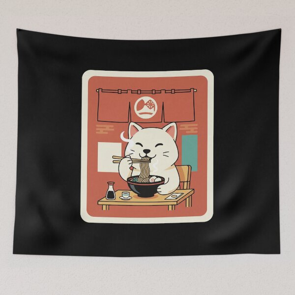 Item preview, Cat Ramen Kawaii Diner Illustration designed and sold by JordynLadukeg65.