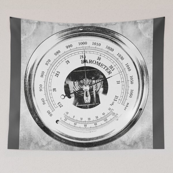 Item preview, Antique Aneroid Barometer Pressure Gauge Instrument designed and sold by Ghoul Enterprises.