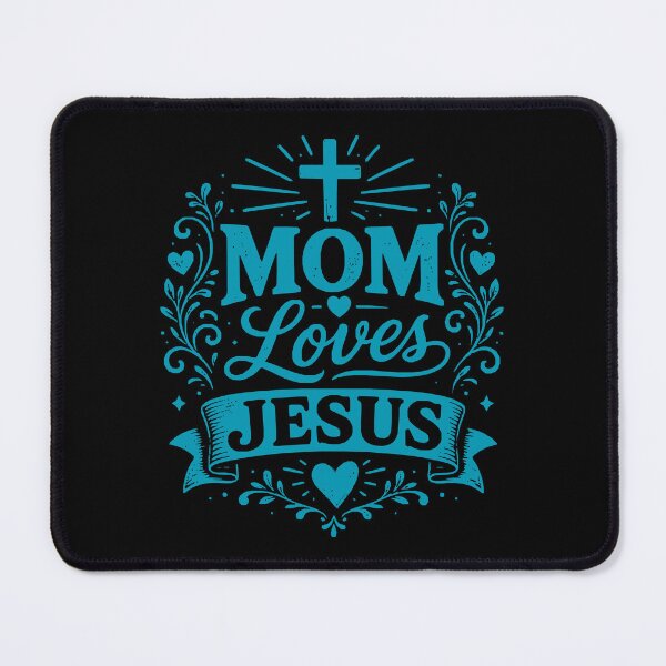 Item preview, MOM LOVES JESUS - Christian Mom - Sky Blue Design designed and sold by MoriaStore.