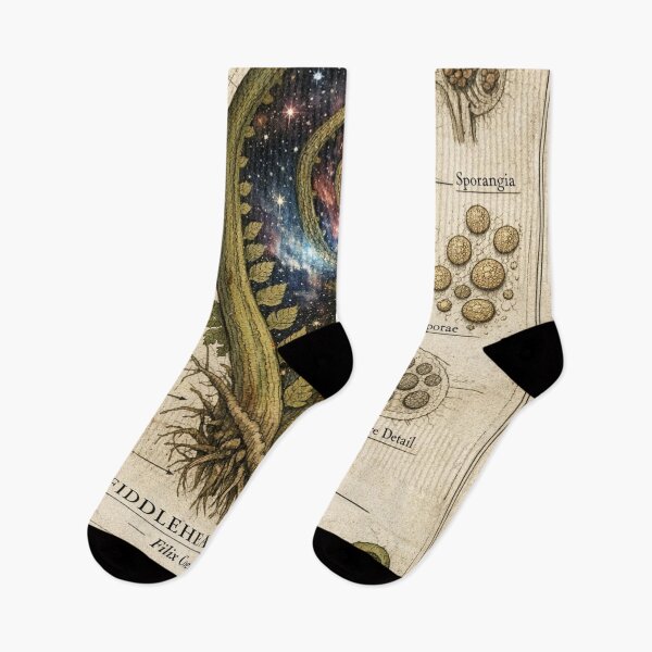 Item preview, Fiddlehead Nebula | Filix Coelestis | Cosmic Fern Botanical Illustration designed and sold by LuxuryApparels.