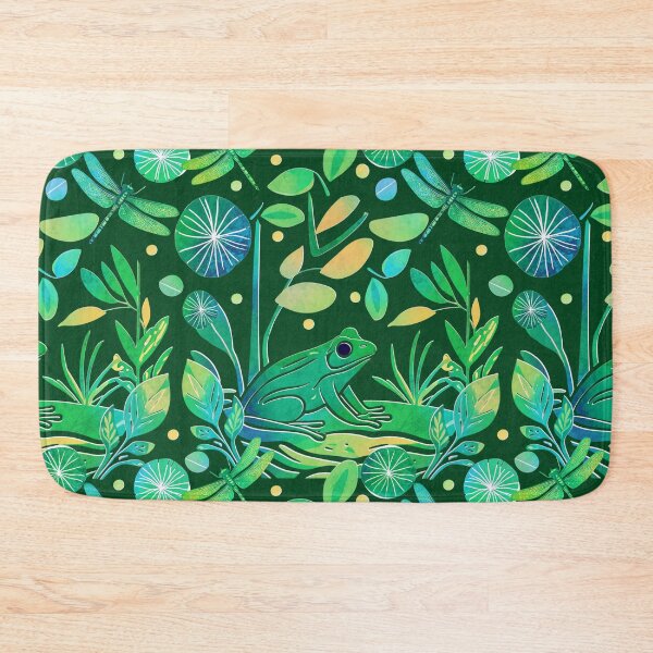 Item preview, Night Frog Botanical Pattern Pond Life Dragonfly Design designed and sold by Veata.