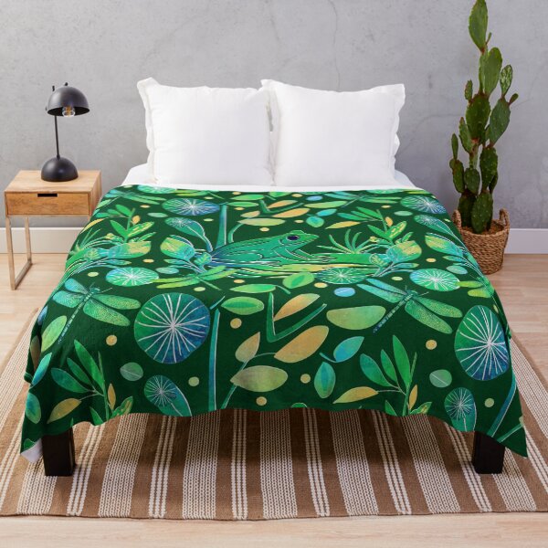 Item preview, Night Frog Botanical Pattern Pond Life Dragonfly Design designed and sold by Veata.