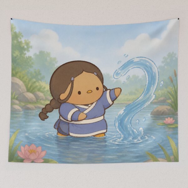 Item preview, Cute Chibi Katara - Waterbending  designed and sold by Cat-and-Panda.