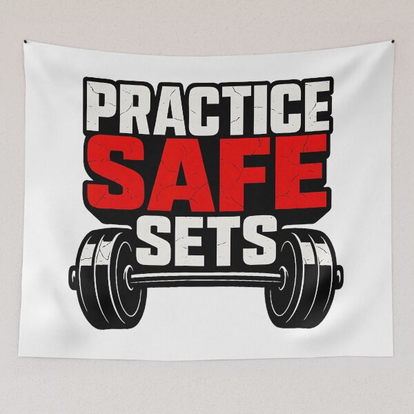 Item preview, Practice Safe Sets Funny Gym Retro  designed and sold by eliramaison.