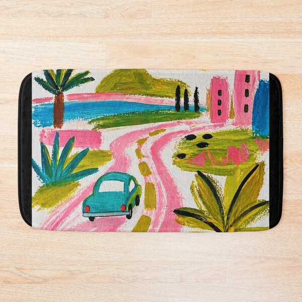 Item preview, Pink Coastal Drive Whimsical Landscape  designed and sold by Modaozushi216.