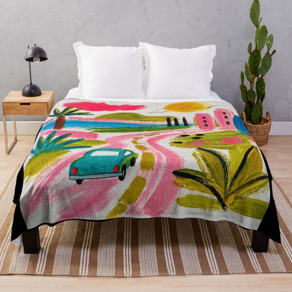 Item preview, Pink Coastal Drive Whimsical Landscape designed and sold by Modaozushi216.