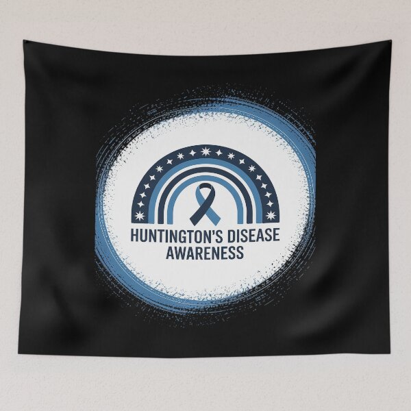 Item preview, Huntington's Disease Awareness Bleached Rainbow Blue Ribbon designed and sold by grounabslaninal.