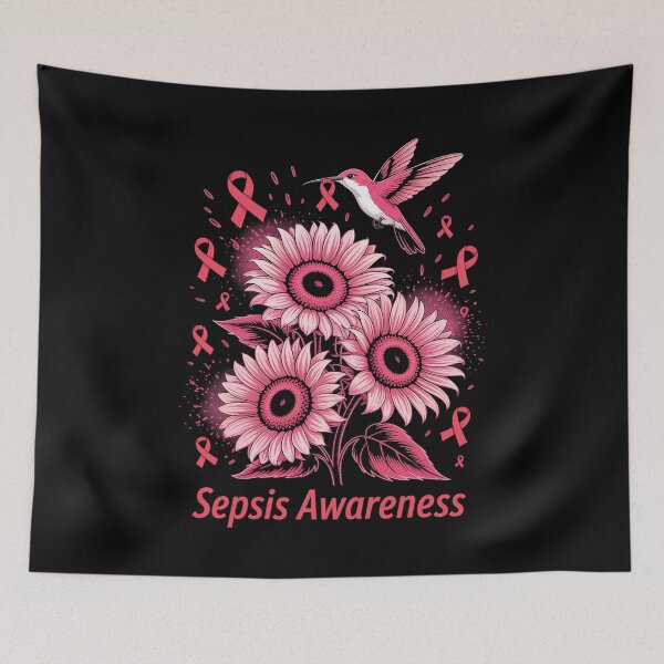 Item preview, Hummingbird Sunflower Sepsis Awareness designed and sold by grounabslaninal.