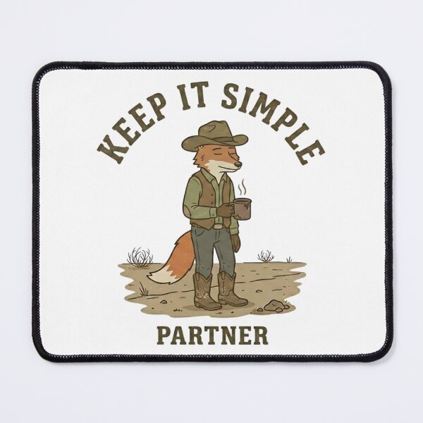 Item preview, Funny Cowboy Keep It Simple Partner T-Shirt – Retro Chill Western Design designed and sold by DIRTYSKETCHH.