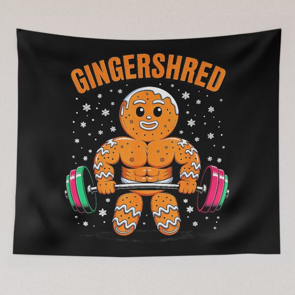 Item preview, Gingershred Gingerbread Bodybuilder Christmas Gym designed and sold by eliramaison.
