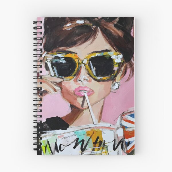 Item preview, Stylish Summer Moments - Woman in Sunglasses Sipping a Drink with Union Jack Book  designed and sold by OlfactoART Studio.