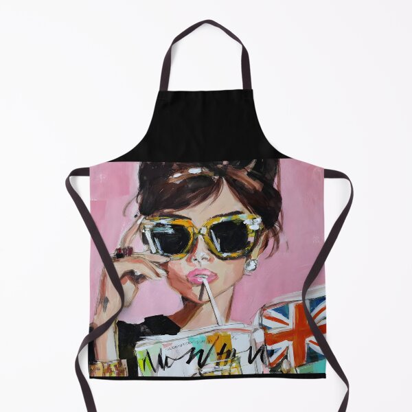 Item preview, Stylish Summer Moments - Woman in Sunglasses Sipping a Drink with Union Jack Book designed and sold by OlfactoART Studio.