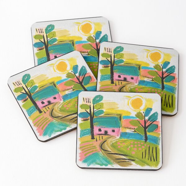 Item preview, Pink Cottage Sunny Landscape Folk  designed and sold by Modaozushi216.