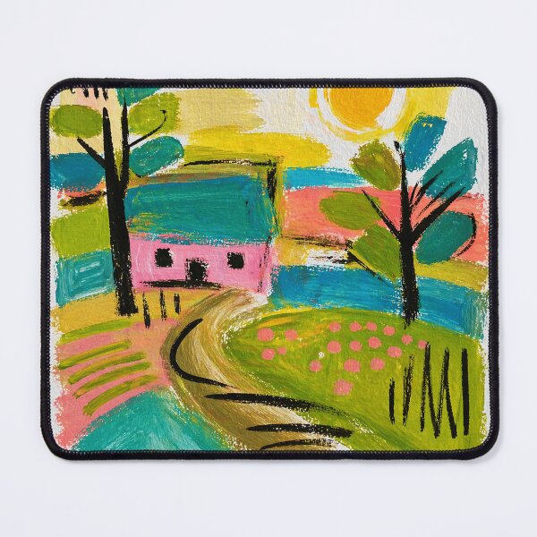 Item preview, Pink Cottage Sunny Landscape Folk designed and sold by Modaozushi216.
