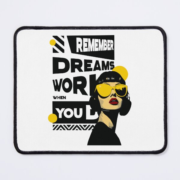 Item preview, Remember Dreams Work When You Do | Motivational Aesthetic Girl Typography Design designed and sold by Pinpondesigns.