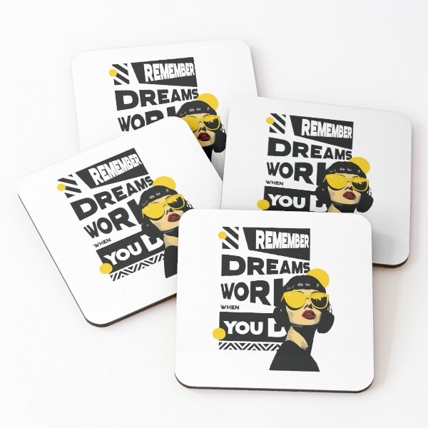 Item preview, Remember Dreams Work When You Do | Motivational Aesthetic Girl Typography Design designed and sold by Pinpondesigns.