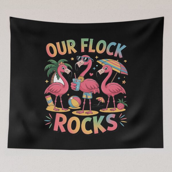 Item preview, Our Flock Rocks Flamingo Summer Vacation Family Matching designed and sold by grounabslaninal.