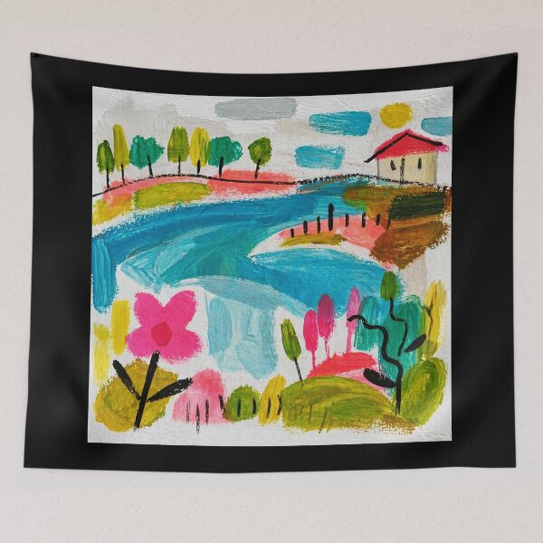 Item preview, Colorful River Landscape Painting  designed and sold by Modaozushi216.