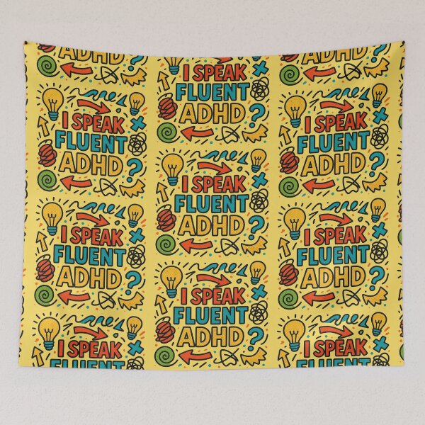 Item preview, I Speak Fluent ADHD Funny Neurodivergent Dad Shirt Retro Vintage Design designed and sold by CollectionsJEm.