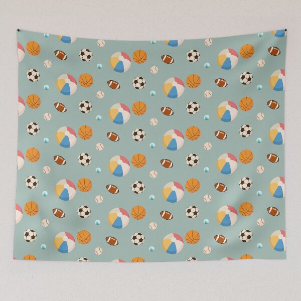 Item preview, Sports Balls Stickers Prints Posters Wall Art Magnet Home Coffee Cup Decoration TShirt Stationary Notebook Magnet Hat Kitchen Work School Office Redbubble Shop  designed and sold by Saritas Boutique Shop.