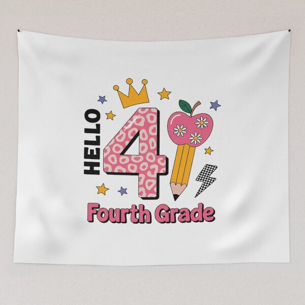 Item preview, Hello 4th Fourth Grade Back to School Teacher Pink Leopard designed and sold by grounabslaninal.