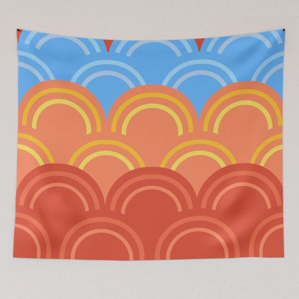 Item preview, Retro Pop Rainbow Arcs - Mid Century Modern Abstract Pattern designed and sold by Luckymoon2000.