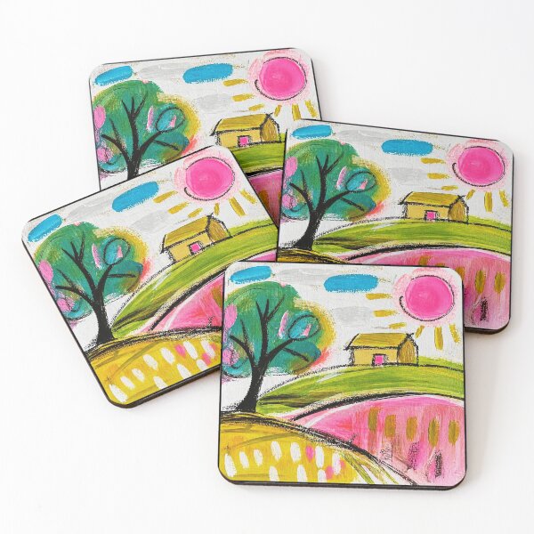 Item preview, Pink Sun Countryside Painting designed and sold by Modaozushi216.