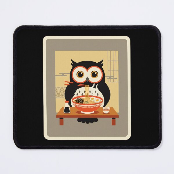 Item preview, Owl Eating Ramen Cute Japanese Diner Style designed and sold by JordynLadukeg65.