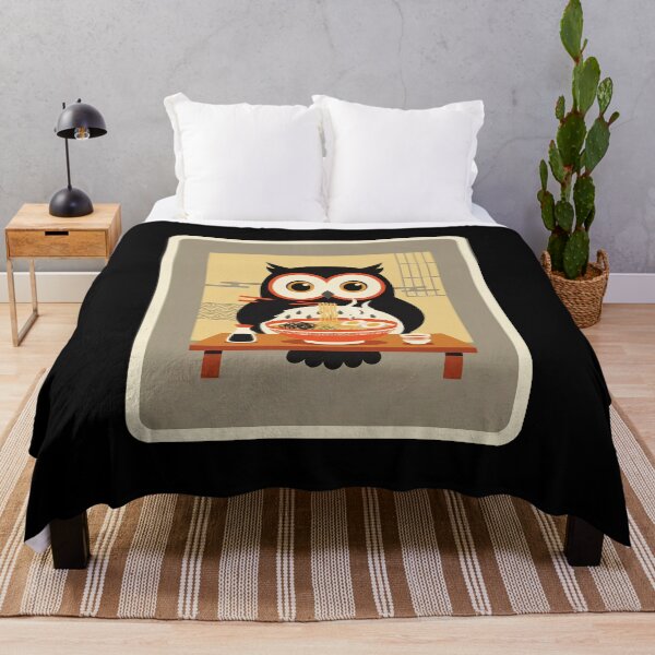 Item preview, Owl Eating Ramen Cute Japanese Diner Style designed and sold by JordynLadukeg65.