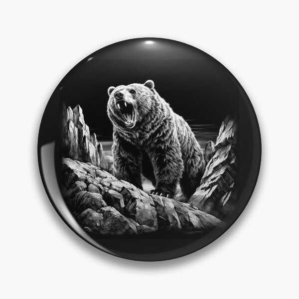 Item preview, Roaring Grizzly Bear Rocky Mountain Wildlife Art designed and sold by inkoutninja.