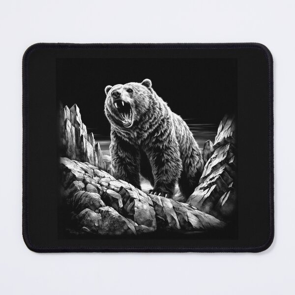 Item preview, Roaring Grizzly Bear Rocky Mountain Wildlife Art designed and sold by inkoutninja.