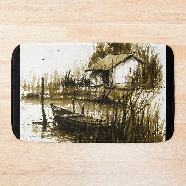 Item preview, Sepia Boat House Sketch  designed and sold by Modaozushi216.