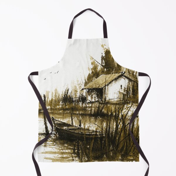 Item preview, Sepia Boat House Sketch designed and sold by Modaozushi216.