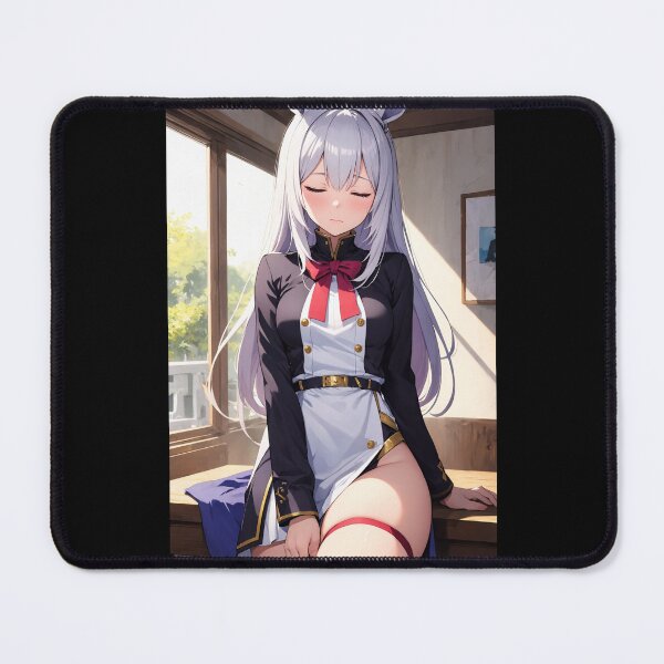 Item preview, Cute Anime Horse Girl - Yamano Milinri Silver Hair School Uniform Aesthetic designed and sold by iloveanimechibi.
