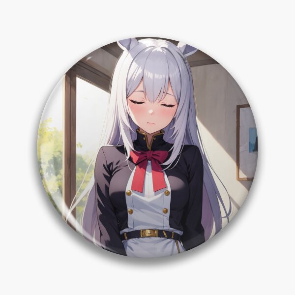 Item preview, Cute Anime Horse Girl - Yamano Milinri Silver Hair School Uniform Aesthetic designed and sold by iloveanimechibi.