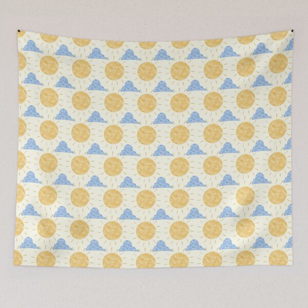 Item preview, Watercolor Sun and Cloud Pattern, Cute Summer designed and sold by SweetLilith.