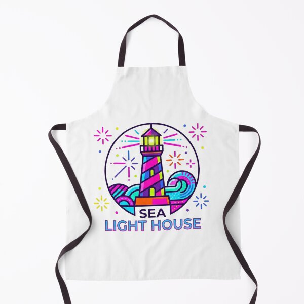 Item preview, Vibrant Neon Sea Lighthouse Graphic Design designed and sold by Nicha Studio.