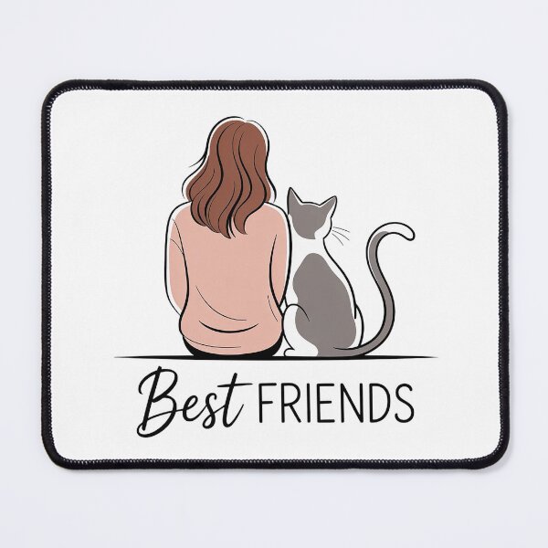 Item preview, Girl and Cat Best Friends Cute Cat Lover Gift designed and sold by Cool-cat-art.