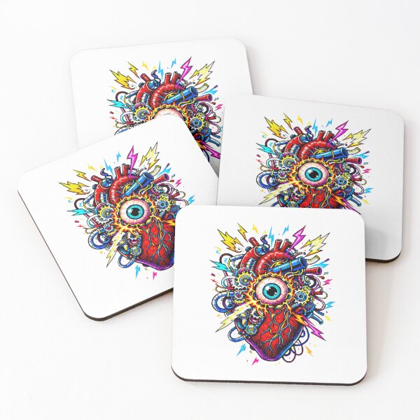 Item preview, Cybernetic Heart Explosion – Mechanical Eye & Electric Burst designed and sold by majesty-prints.