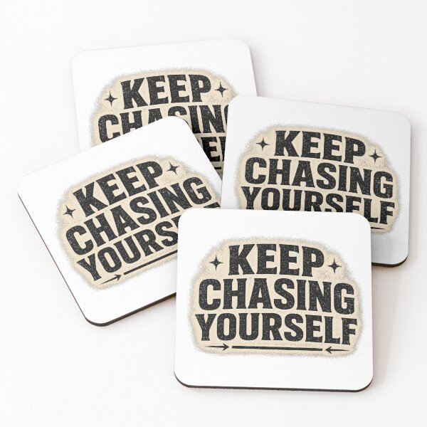 Item preview, Keep Chasing Yourself Motivational Typography Design designed and sold by Lovestickerco.