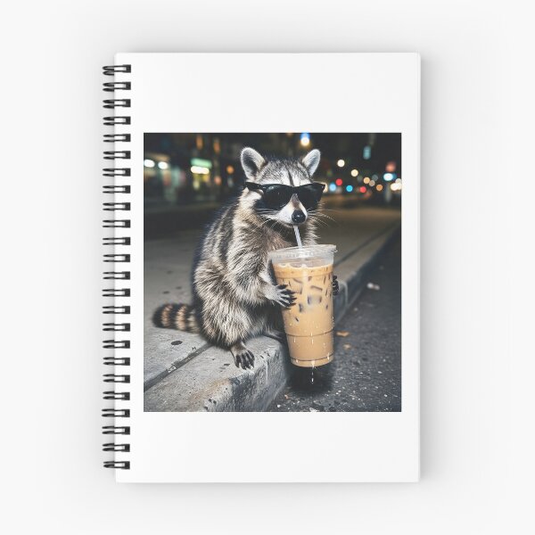 Item preview, Funny Raccoon Drinking Iced Coffee Office Meme designed and sold by PatelCarol.